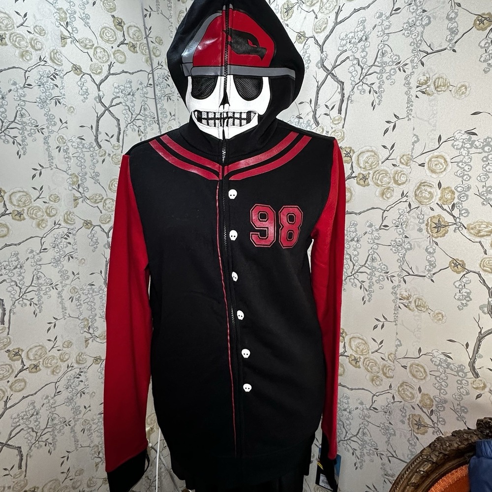 Hawk Skull Hoodie Unisex Teen's Sz XL Varsity Full Zip Graphic Skateboarding NWT